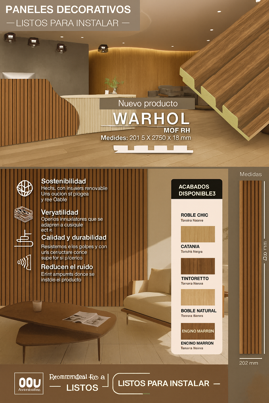 WP-MDF WARHOL ROBLE CHIC (4 PCS x BOX )
