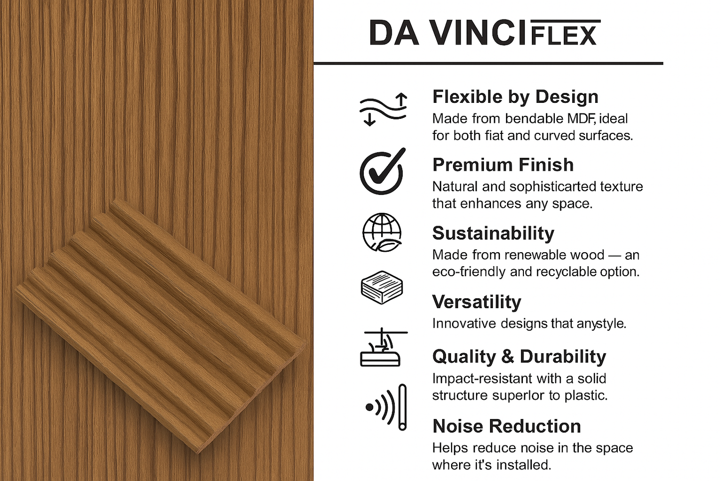 WP-MDF DA VINCI FLEX ENCINO MARRON(8 PCS x BOX )